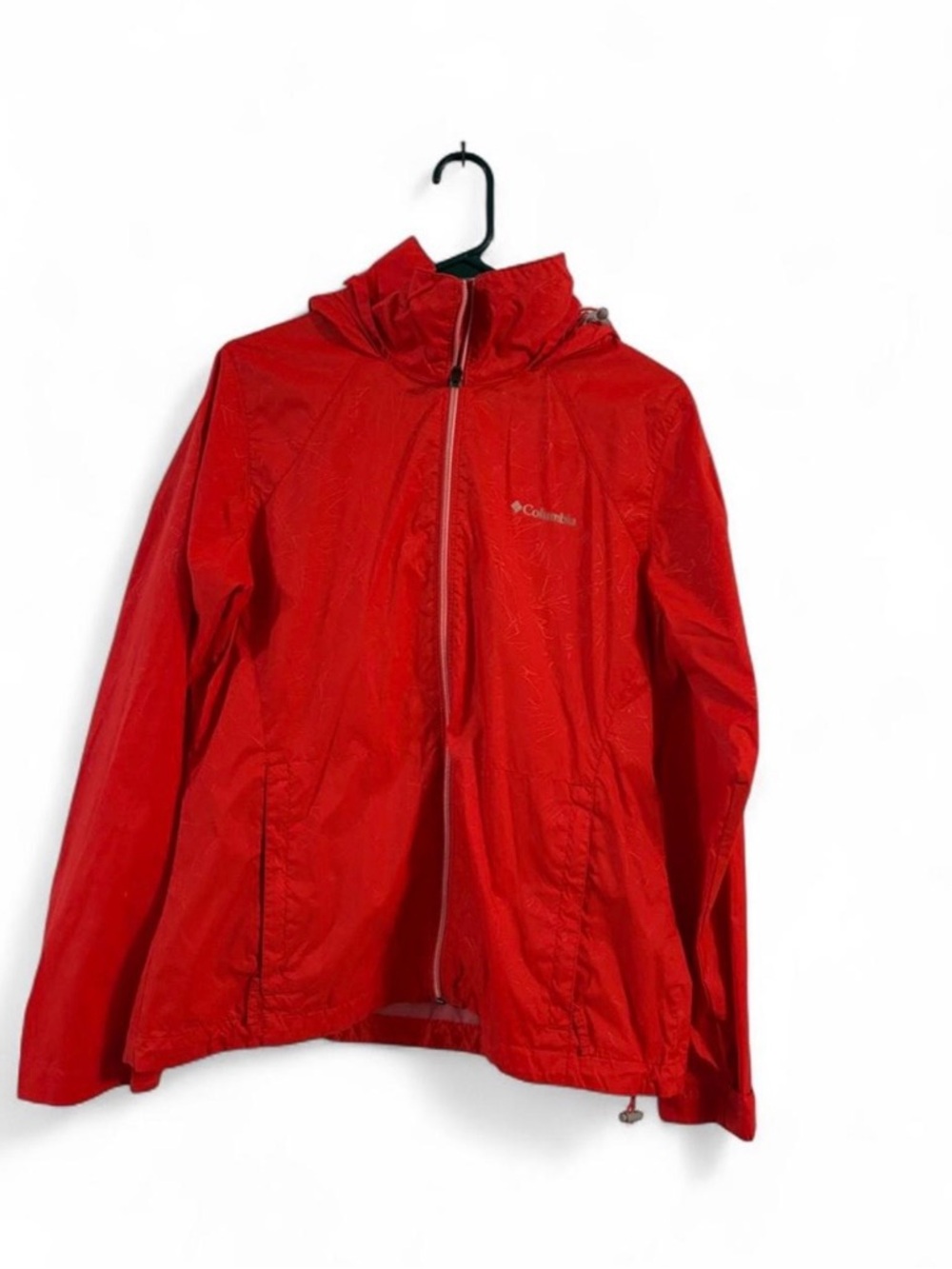 Columbia Red Hooded Windbreaker Jacket